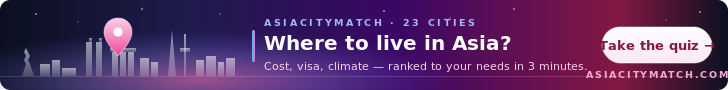 AsiaCityMatch — Where to live in Asia? Take the free quiz.